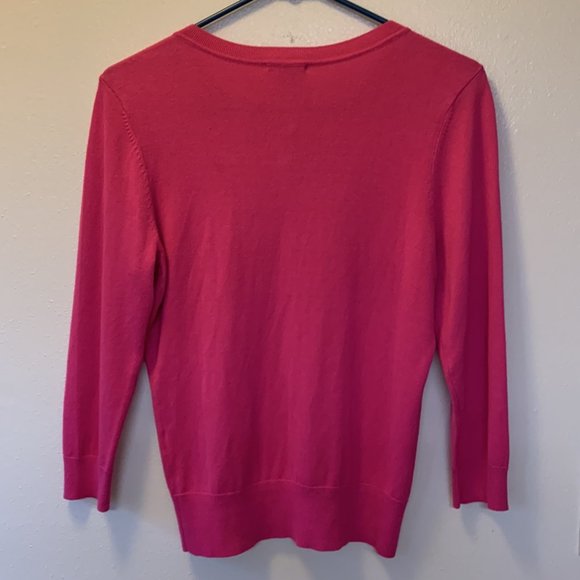 Halogen Barbie Hot Pink Long Sleeve Button Down Soft Sweater Cardigan Size S - Picture 7 of 13